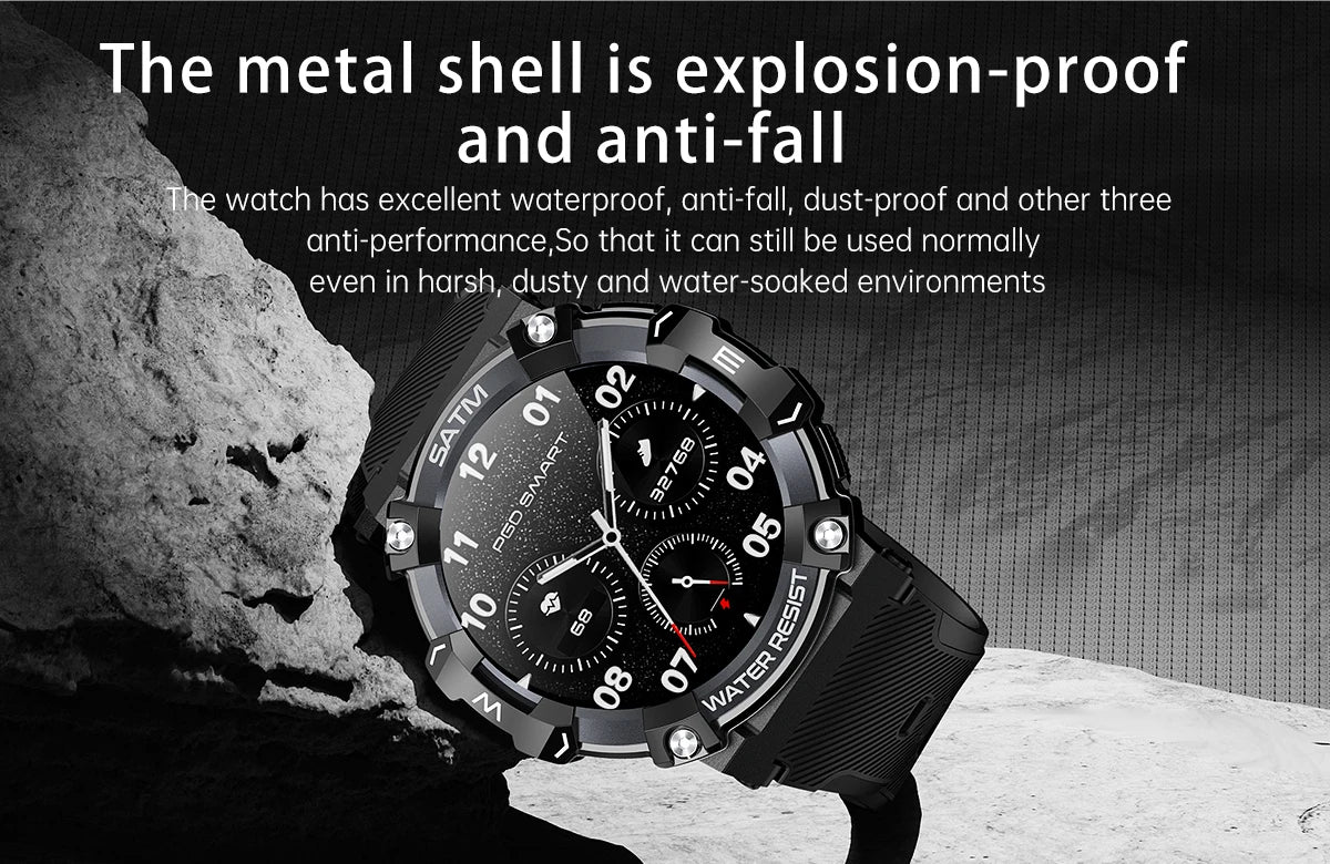 2024 New Explosion-proof Smart Watch 1.39'' Waterproof Clock Anti-fall Wristwatch Men Women BT Call Outdoor Sports Smartwatch