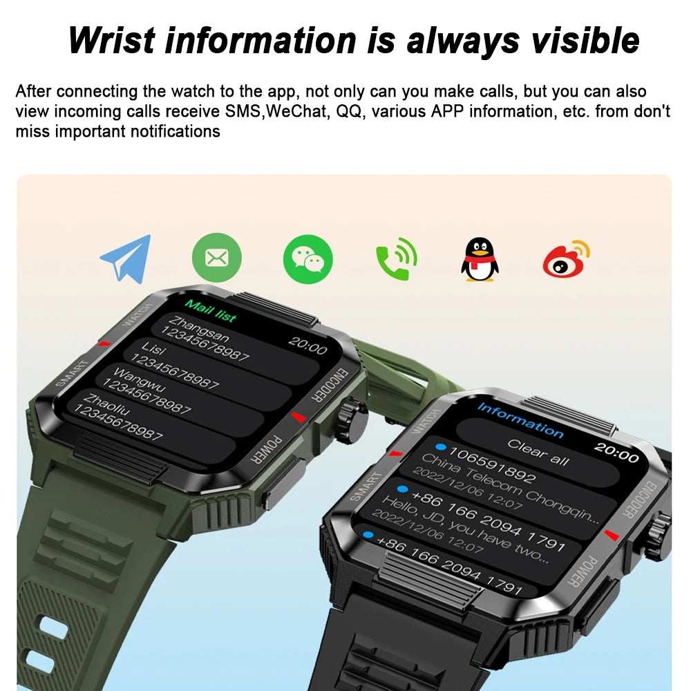 2024 New ECG+PPG SmartWatch Men 1.99 Inch  AMOLED Screen Health Monitoring Waterproof Bluetooth Call Smart Watch For Android IOS