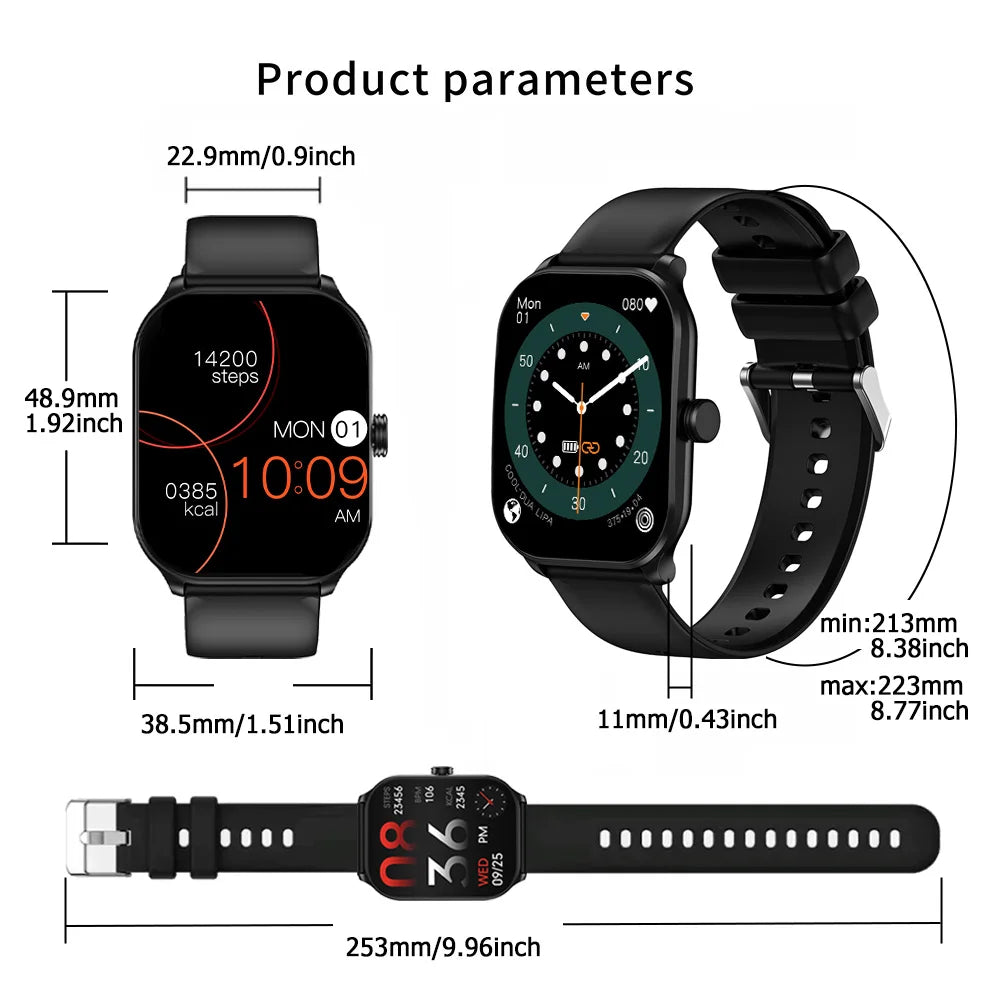 Planar Youth Smartwatch 2.01” HD 240*296 Men And Women Health Monitoring Notifications Bluetooth Call Diy Faces Relaxation Watch