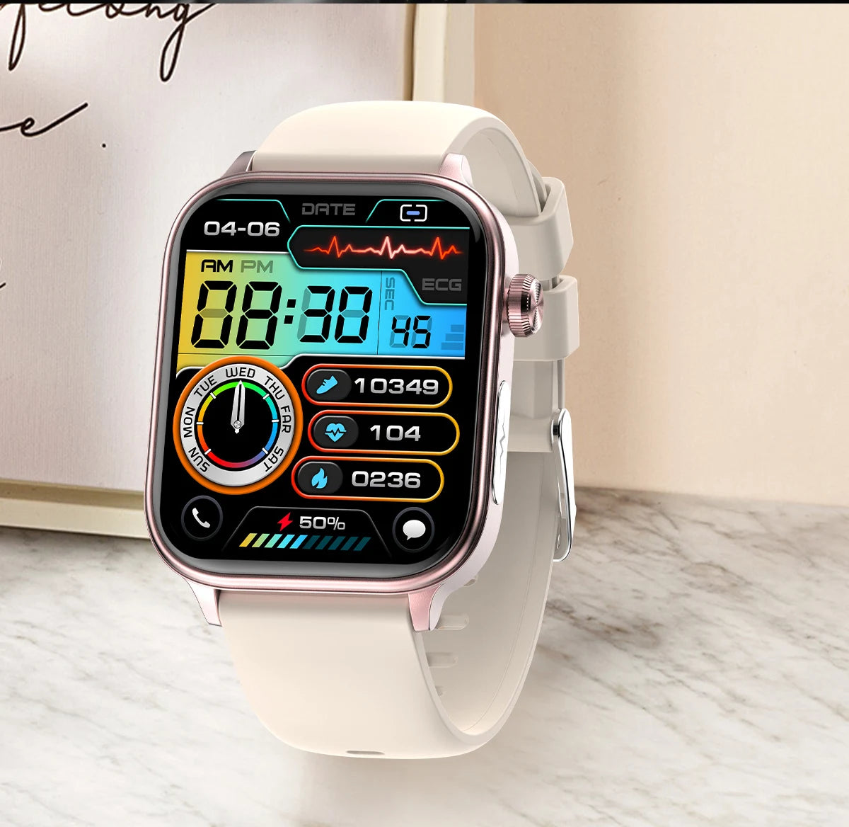 2024 New Blood Analysis ECG+PPG Non-Invasive Blood Glucose Smartwatch Men HD Bluetooth Call Heart Rate Blood Pressure SmartWatch