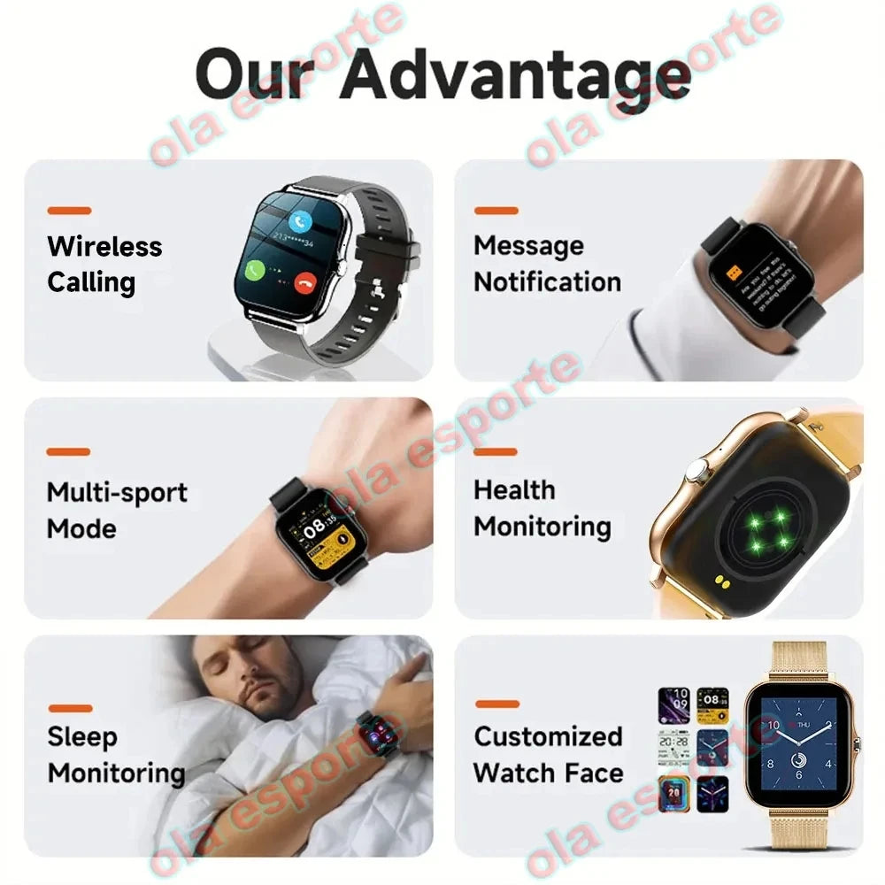 New Smart Watch 2024 Women Men Watches Bluetooth Call Sport Waterproof Heart Rate Full Touch SmartWatch for Xiaomi HUAWEI