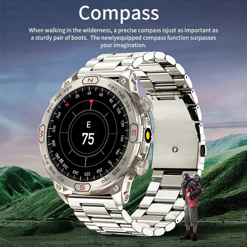 2024 New GPS Truck Outdoor Military Smart Watch Men AMOLED HD Screen Heart Rate IP68 Waterproof Sports Smartwatch For Xiaomi IOS