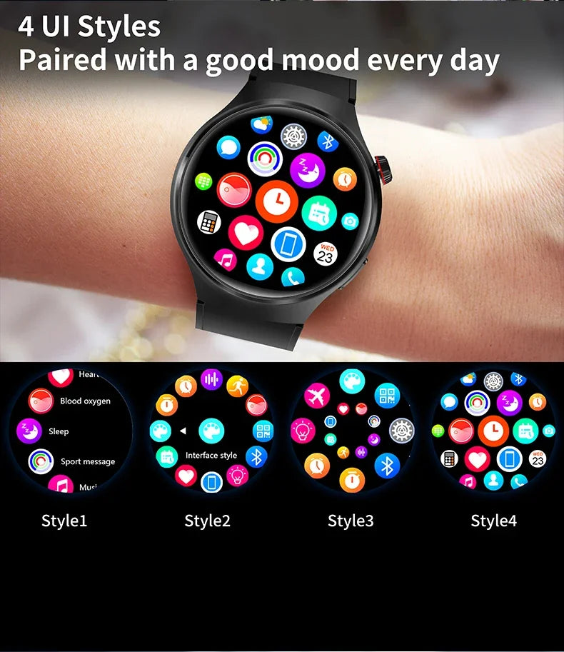 For HUAWE WATCH 4 GPS Smart Watch Men 360*360 AMOLED HD Screen Heart rate Bluetooth Call Waterproof Man Smartwatch 2024 New