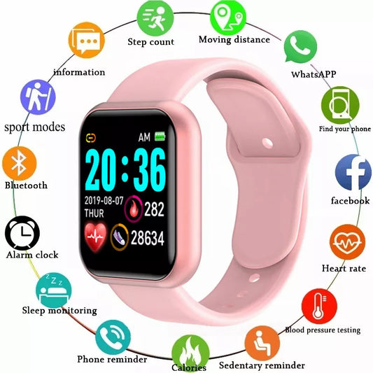 Multifunctional Smart Watch Men Women Bluetooth Connected Phone Music Fitness Sports Bracelet Sleep Monitor Y68 Smartwatch D20