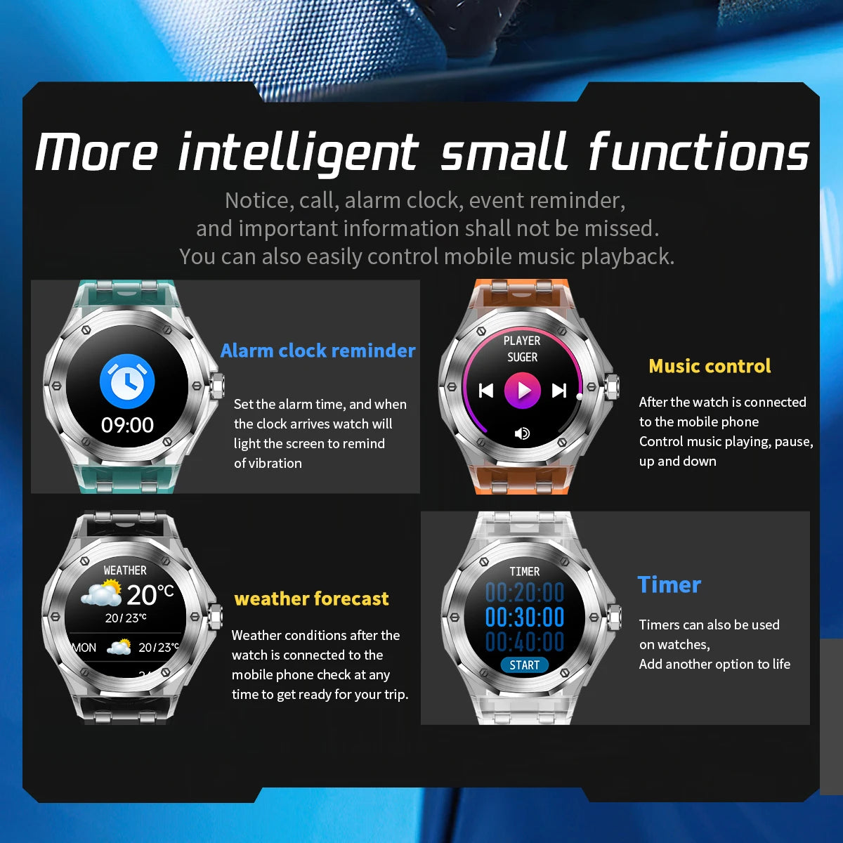 2024 New Smart Watch Men Ice Transparent Case Blue Tooth Call Music Playback Games 3ATM Waterproof Sports Women Smartwatch