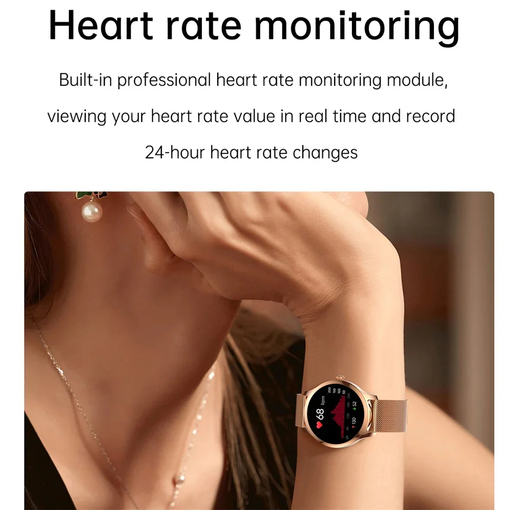 GFORDT New Luxury Smart Watch For Women Bluetooth Call Connected Phone Women Watches Health Monitor Sports Smartwatch 2024 Women