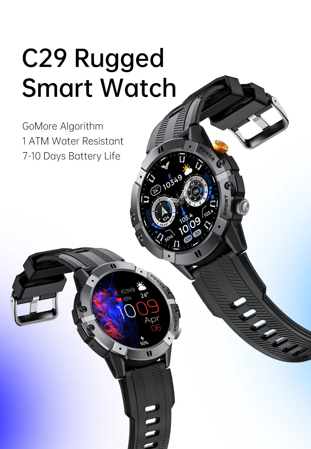 NEW Outdoor Sports Smart Watch Bluetooth Call Smartwatch Fitness Tracker Clock IP68 Waterproof Watches for Men IOS Android 2024