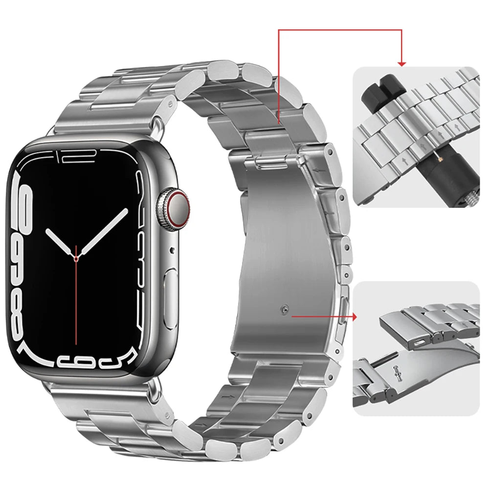 Metal Strap for Apple Watch Band 44mm 40mm 45mm 41mm 42mm Stainless Steel Wristband for iWatch Series 7 6 5 4 SE2 9 8 Ultra 49mm