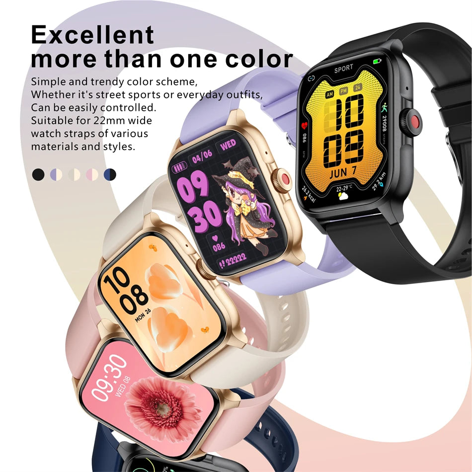 2024 New For Xiaomi Huawei 1.85 inches Bluetooth Call Smartwatch Women Men AMOLED 240*280 HD Pixel Display Smartwatches Ladies