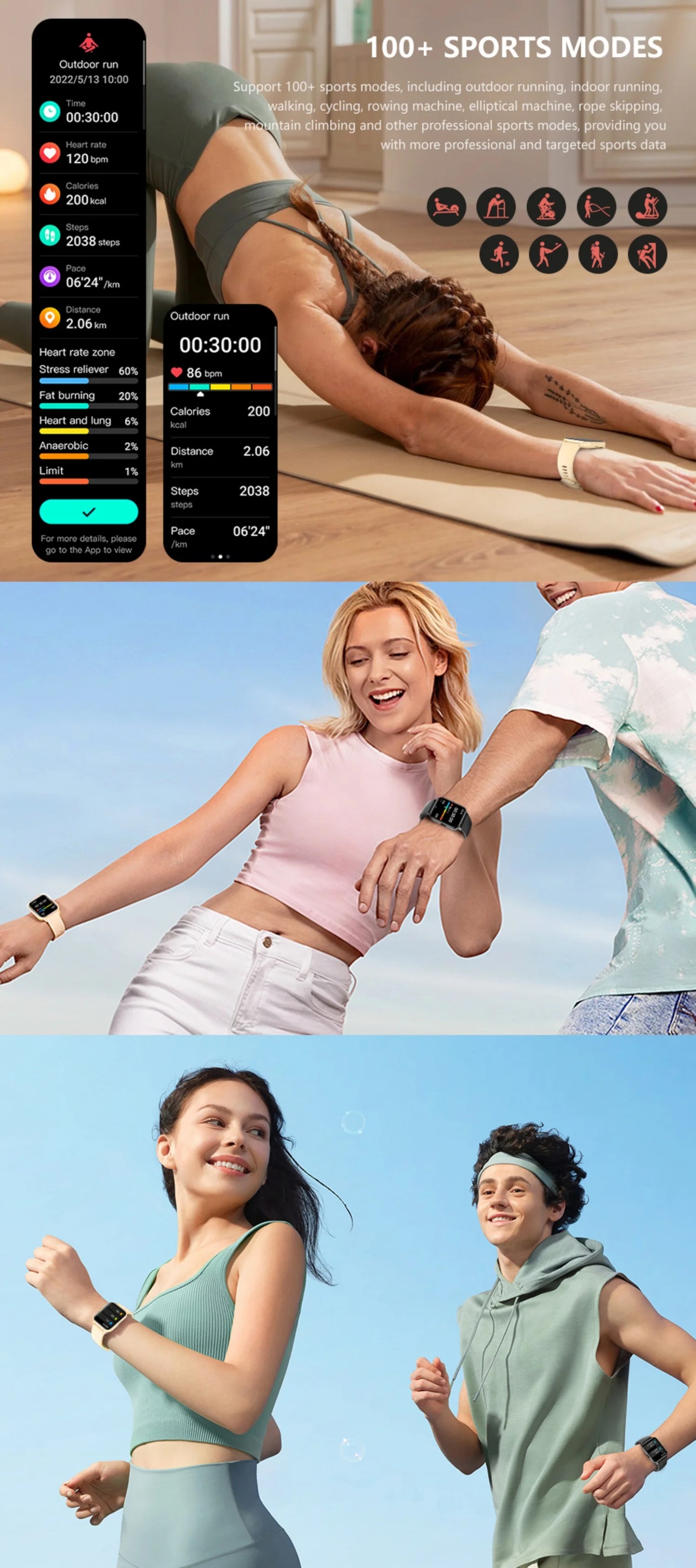 2024 New For Huawei Xiaomi Men Women Smartwatch Bluetooth Call Heart rate Temperature Sports Track IP67 Waterproof Smartwatch