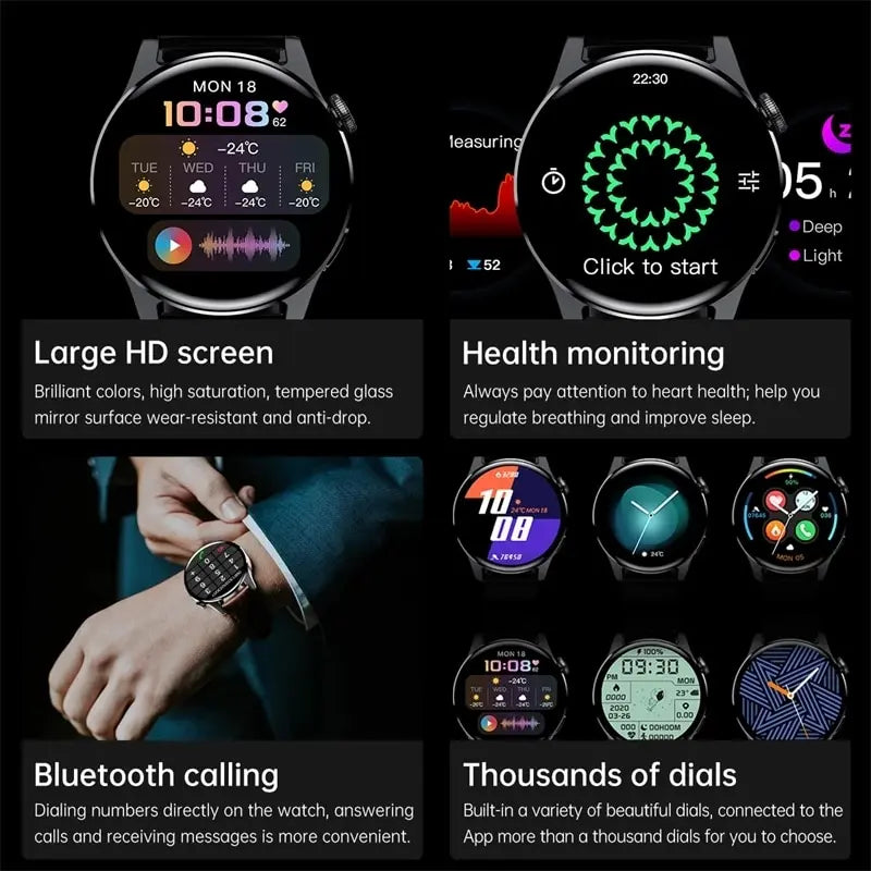 2024 Smart Watch For Xiaomi Huawei Android IOS Waterproof Smartwatch Men Blood Pressure Monitor Watch Sport Heart Rate Bracelet