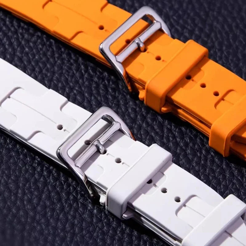 Silicone Strap For Apple Watch 9 8 7 45mm 41mm Ultra 2 49mm Sports Bracelet Belt  iWatch Series 6 5 4 3 SE2 44mm 42mm 40mm Band