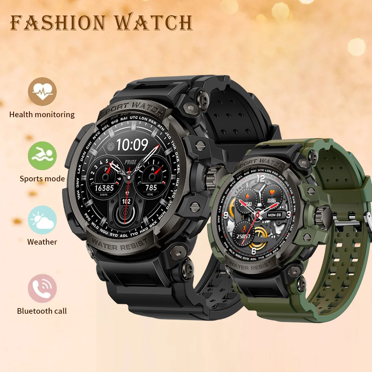 Smart Watch 2024 Android IOS For Man IP68 Waterproof Smartwatch Blood Oxygen Heart Rate Bluetooth Voice Call More Sport Modes