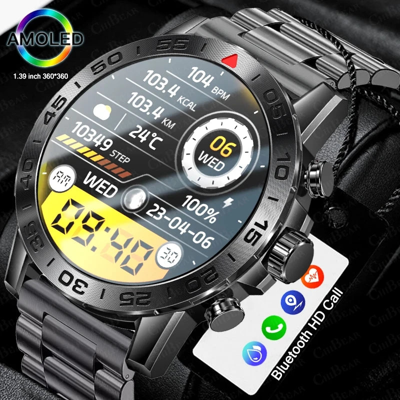 2024 New Bluetooth Call Smart Watch Men Heart Rate Sports Fitness Tracker Watches IP67 Waterproof Smartwatch Man For Android IOS