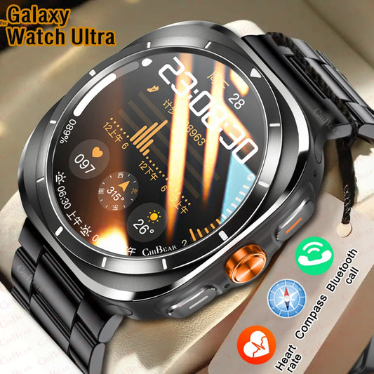 2024 For Samsung Galaxy Watch7 Ultra Smart Watch Men 1.46"HD Screen Compass Outdoor Sports Waterproof Bluetooth Call Smartwatch