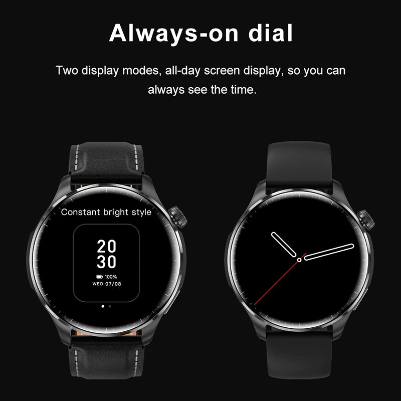 2024 New Smart Watch Men GPS Track Heart Rate AMOLED 360*360 HD Screen Blood Sugar BT Call IP68 Waterproof Smartwatch For HUAWEI