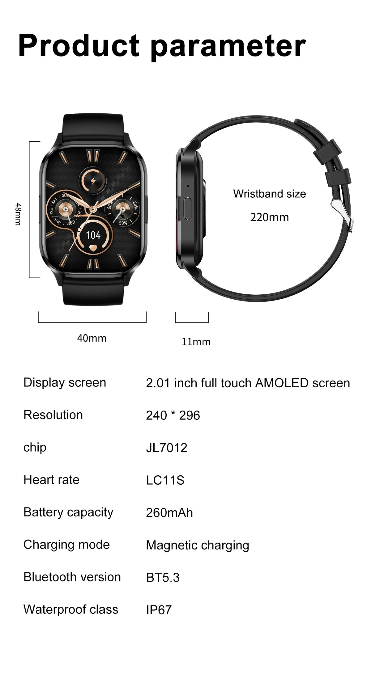 2024 New 2 Inch Amoled Screen Always On Smartwatch Men Women Bluetooth Call Multi Sport Mode Pedometer Fitness Bracelet