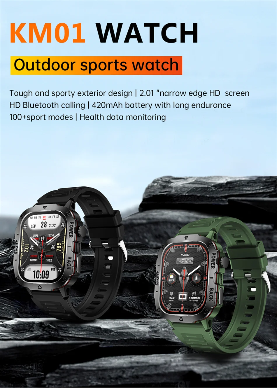 2024 New Sturdy Military Smartwatch Men Outdoor Watch 2.01Inch HD Screen AI Voice Bluetooth Call Smart Watch Men For Android IOS