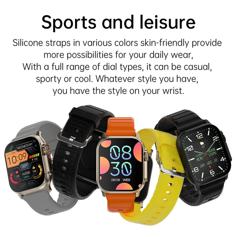 2024 New Sport Smart Watch Men 120+ Sports Mode Bluetooth Call 1.99 Inch Full Screen Touch Heart Rate Monitor Women SmartWatch