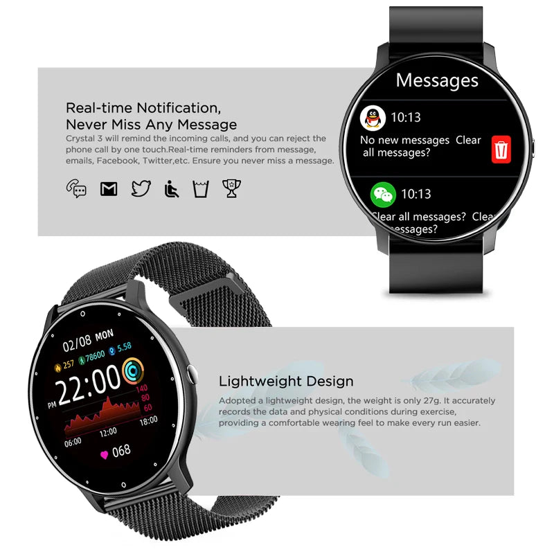 2024 New Smart Watch Men Women Full Touch Screen Bluetooth Call IP67 Waterproof GPS Sports Fitness Tracker Smartwatch Women Man