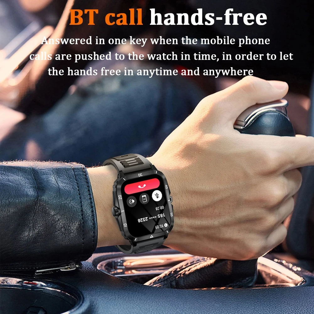 GPS 3ATM Waterproof Outdoor Military Smartwatch Men Bluetooth Call Smart Watch Women Waterproof Sports Fitness Watches 2024 New