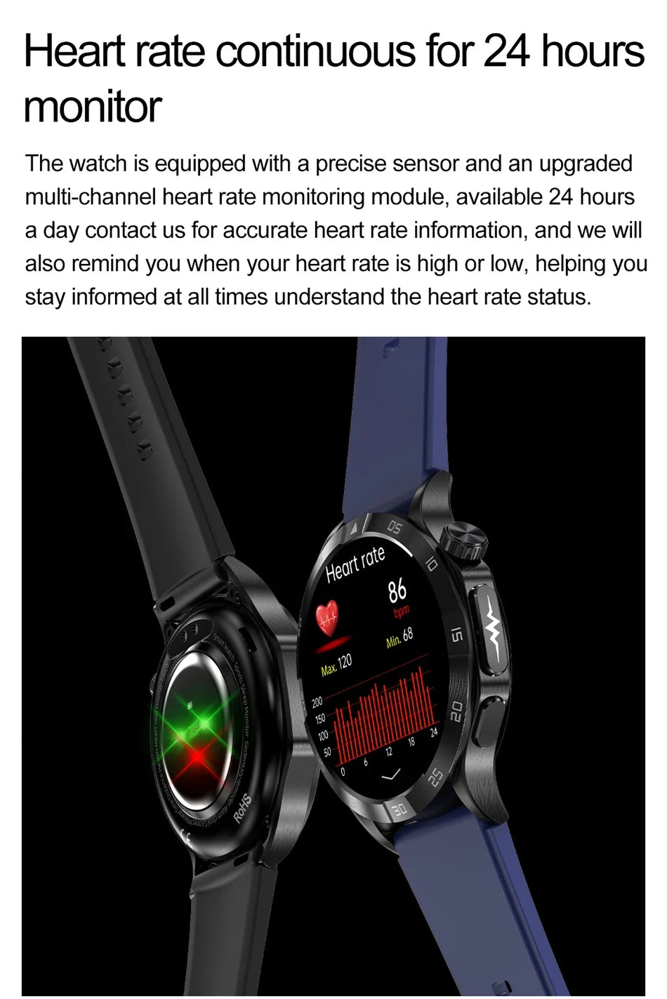 Blood Sugar Smart Watch 2024 Health Blood Lipid Uric Acid Monitor Sport Watch Smart ECG+PPG HD Bluetooth Call Men Smartwatch SOS