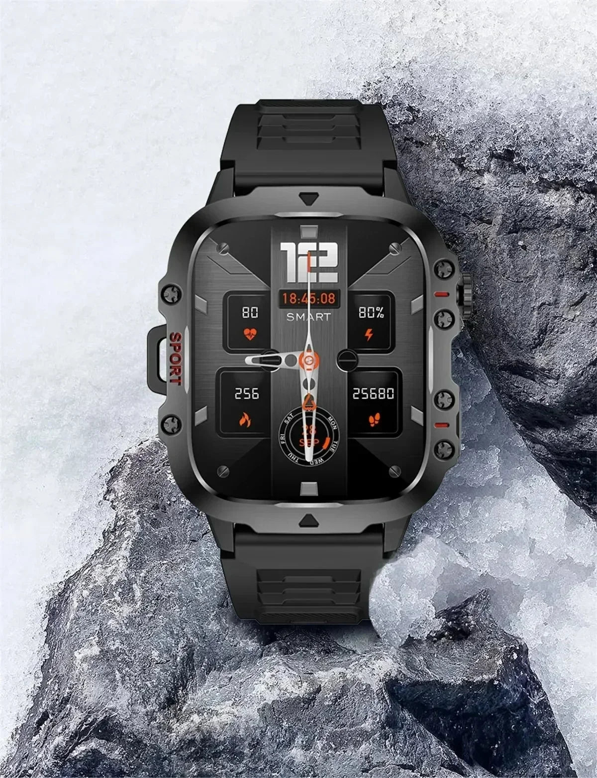 Rugged Military Smart Watch Men 2024 Outdoor Bluetooth Smarthwhatch 420Mah 100+ Sports Custom Faces Smartwatch For ios Android