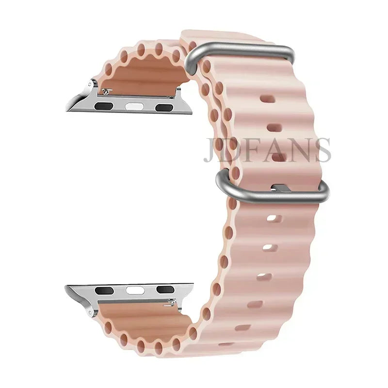 Ocean strap For Apple watch Ultra 49mm band 44mm 45mm 40mm 41mm 42mm silicone Original 1:1 bracelet iWatch series 8 7 6 5 4 9 se