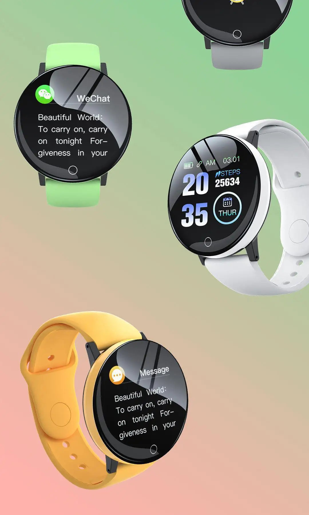 D18 Macaron Real Stepcount B41 Smart Watch Exercise Stepcount Connected Smartwatches For Men And Women Available Android Phone