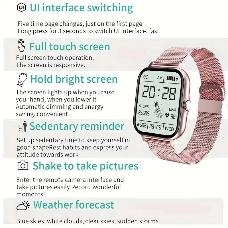 LIGE 2024 Smart Watch Women Bluetooth Call Voice Assistant Sports Fitness Bracelet Waterproof Smartwatch Men For Android IOS