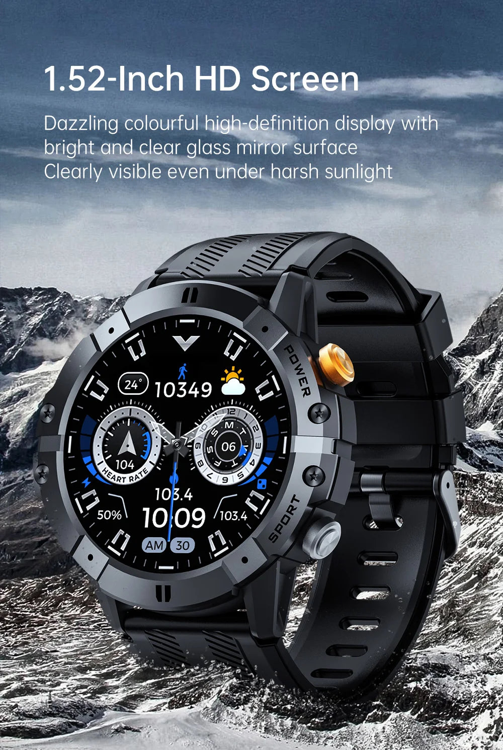 NEW Outdoor Sports Smart Watch Bluetooth Call Smartwatch Fitness Tracker Clock IP68 Waterproof Watches for Men IOS Android 2024