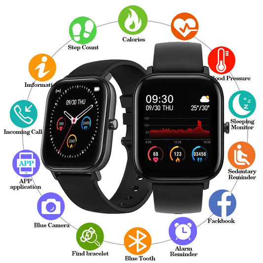 P8 Smart Watch 2024 Bluetooth Calls Smartwatch Full Touch Waterproof Fitness Tracker Blood Pressure Monitor SmartWatch Men Women