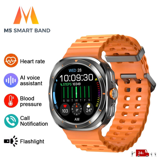 2024 New TF7 Ultra Smartwatch Bluetooth Call Flashlight AI Voice Assistant Heart Rate Detection Sports Mode Men Woman Smartwatch