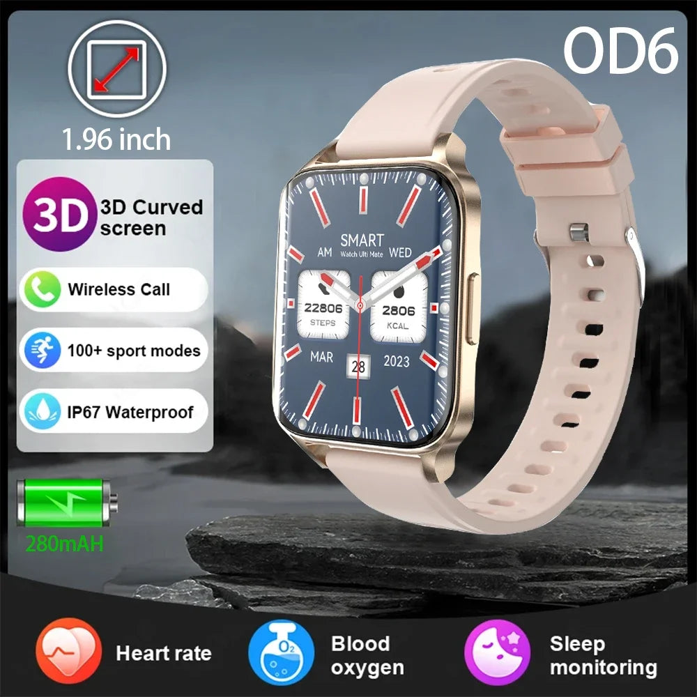 Zordai OD6 Smartwatch Curved Screen For OPPO BT Call NFC Heart Rate GPS trajectory  IP68 Waterproof Sport Smart Watch Men Women