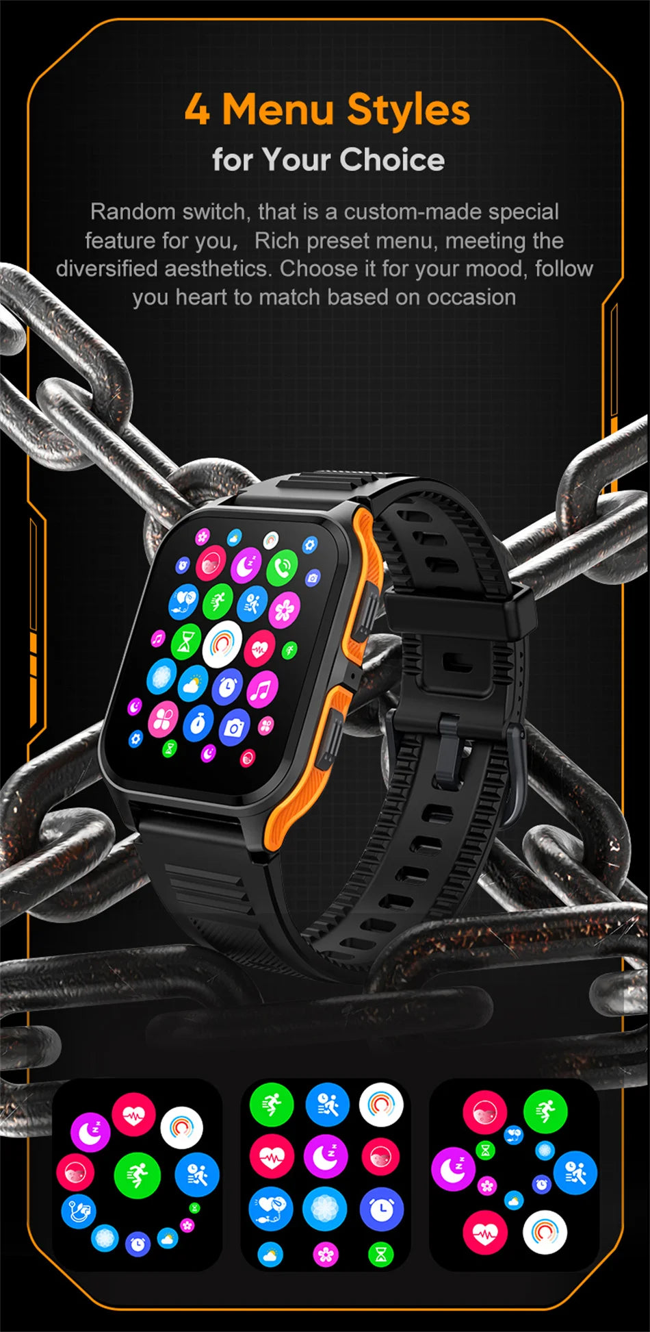 2024 New Military Outdoor 1.9" Smart Watch Men Bluetooth Call 100+ Sport modes Smartwatch IP68 Waterproof For Android iOS Phone