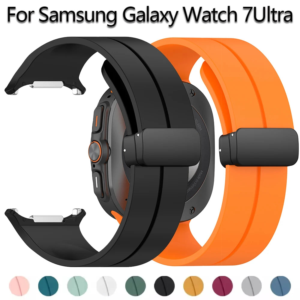 Magnetic Band for Samsung Galaxy Watch 7 Ultra 47mm No Gaps Silicone Strap Bracelet for Galaxy Watch 7 Ultra Watchband Correas