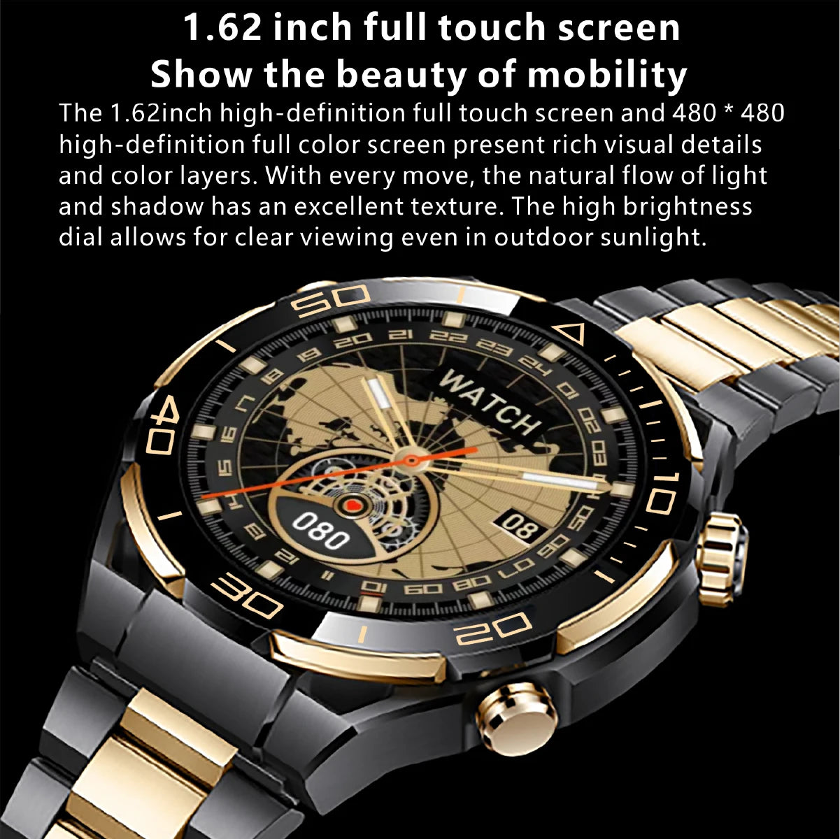 2024 New Men Smartwatch Bluetooth Call 1.62-inch HD Screen Smart Watch Men Outdoor Sports Bracelet Suitable For Huawei Xiaomi