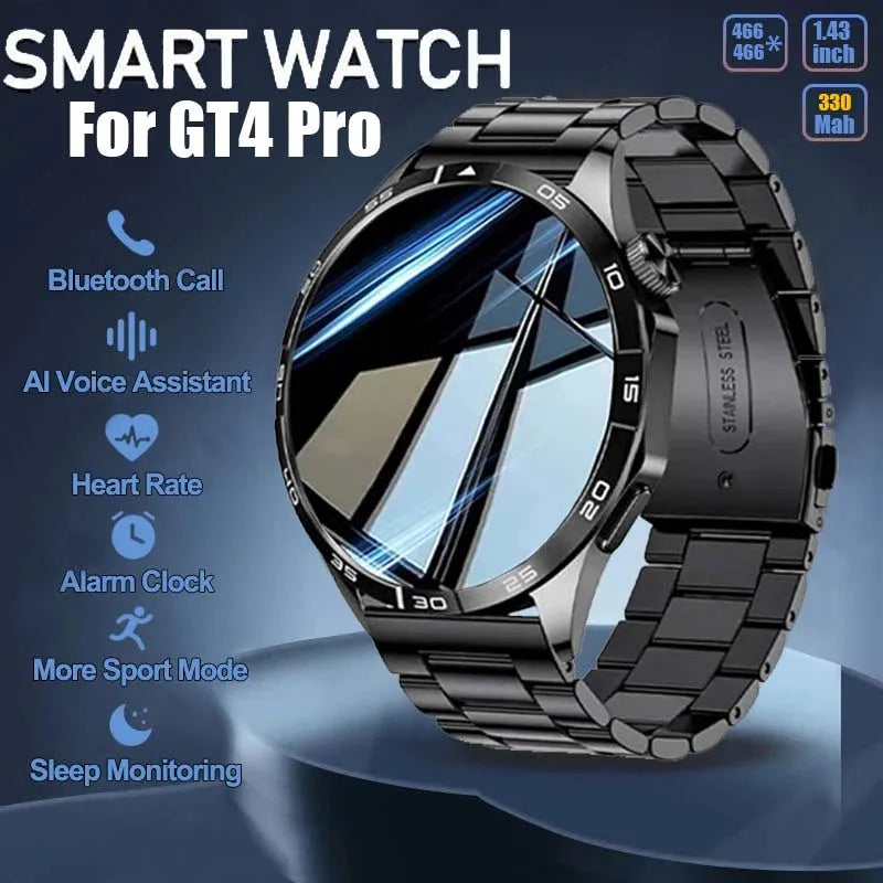 2024 New For Huawei Xiaomi Original Men GT4 Pro Smartwatch GPS tracking AMOLED 466*466 HD screen NFC Bluetooth Call smartwatch