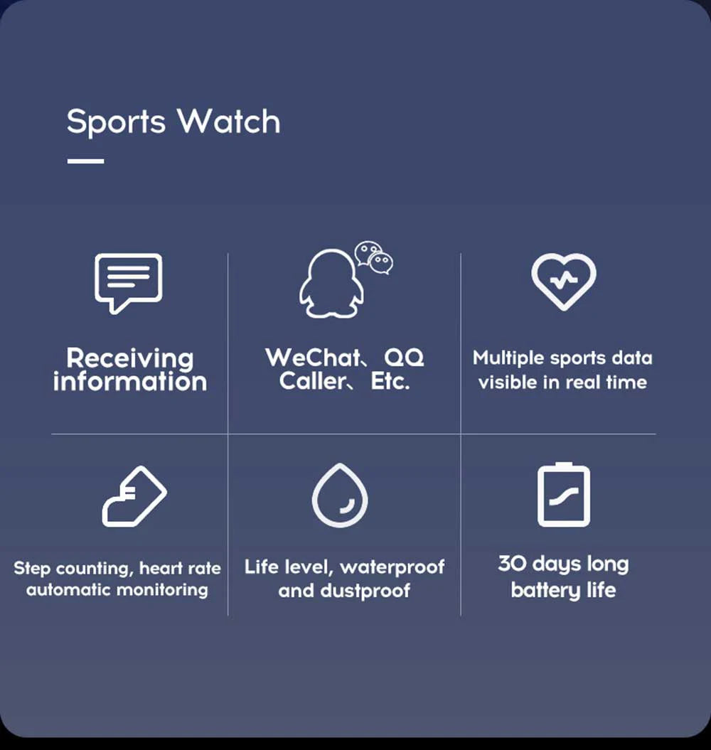 Y68 Smartwatch Fitness Bracelet Heart Rate Monitoring Reminder Step Counting Information Push Sleep Analysis D20 Sport Smartband