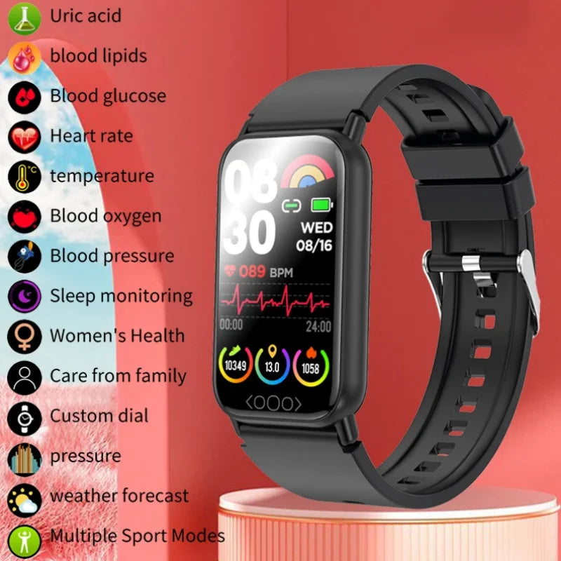 2024 Sports Smartwatch Heart Rate Blood Pressure Monitoring Waterproof Smart Bracelet Men Women Multi-Function Smart Watch