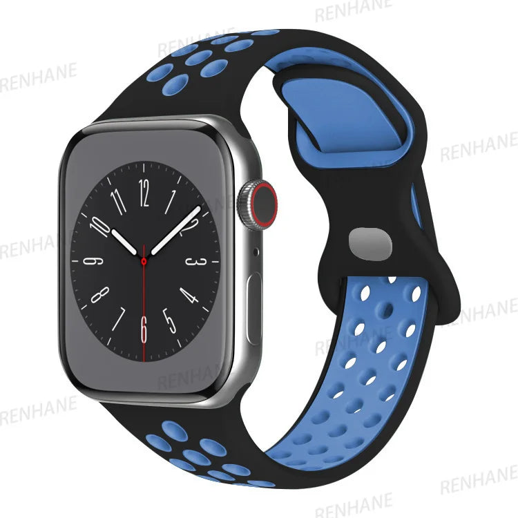 Sport Strap for Apple Watch Ultra 49mm Series 9 8 7 41mm 45mm 44mm 40mm 38MM 42MM Breathable wrist Bracelet iWatch 6 SE 5 3 Band