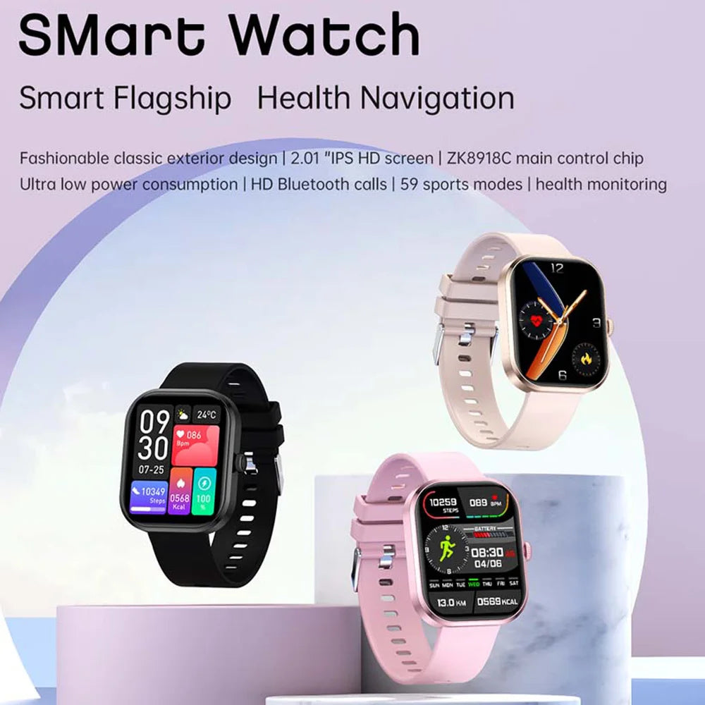 Youth GTS Smartwatch 2.01” HD 240*293 Mens And Womens Health Monitoring Notifications Bluetooth Call Extravagant Watches Ladies