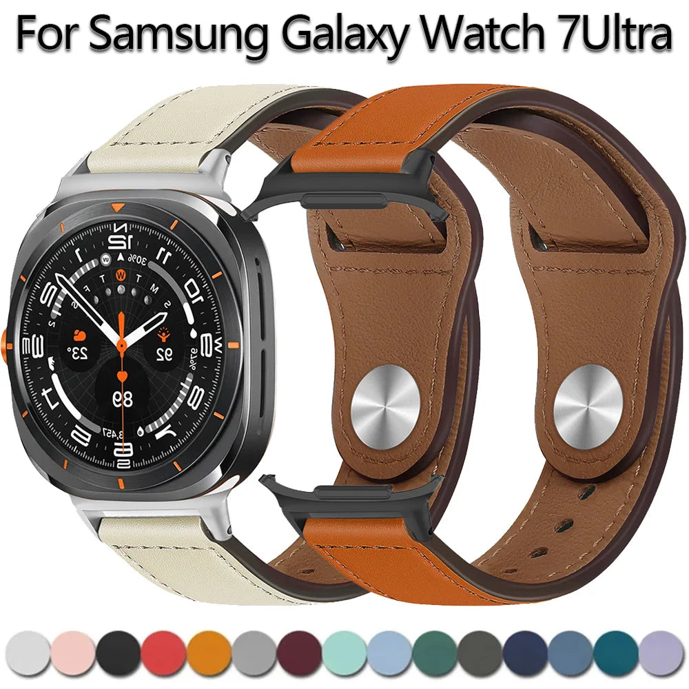 Leather Strap for Samsung Galaxy Watch Ultra 47mm Wristband Bracelet for Galaxy Watch 7 Ultra 47mm Smartwatch Band Accessories