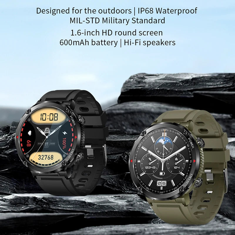 For Huawei 600mAh Battery Watch For Men Smart Watch In 2024 Bluetooth Call Smartwatch Fitness Sports Clock 1.6 Inch HD Screen