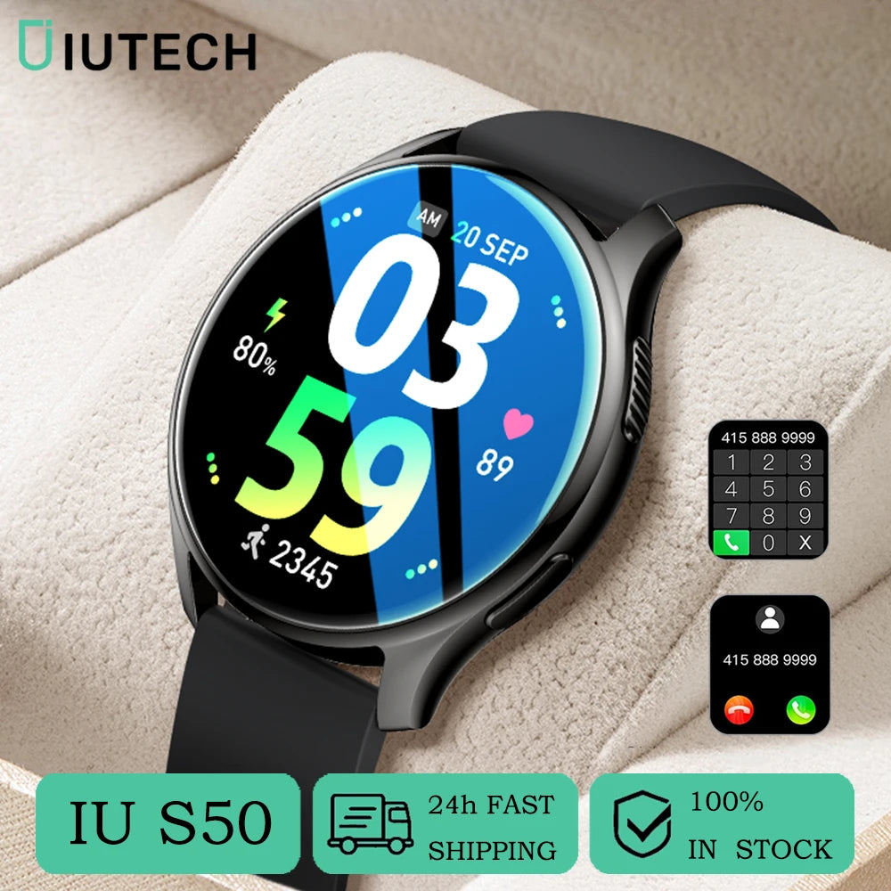 IUTECH S50 Smart Watch Touch Screen Health Monitoring Bluetooth Call Electronic Watches  Waterproof Sports Smartwatch Men Women