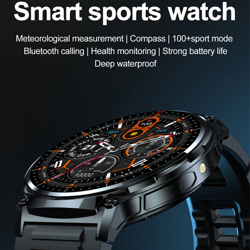 New Man Smart Watch 2024 LED Flashlight GPS Sport Bluetooth Call Compass ECG+PPG Bluetooth Music Game Watches NFC SmartWatch Men