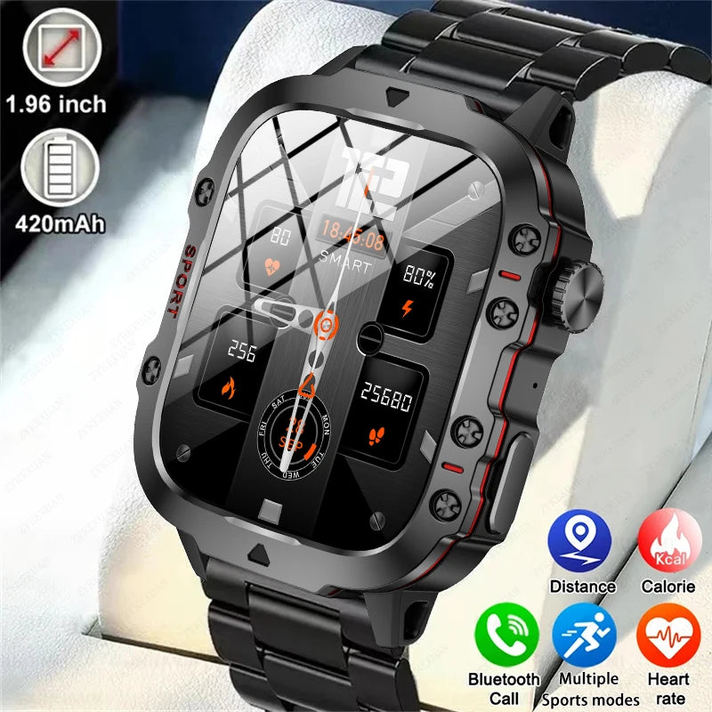 2024 NewRugged Military GPS Smart Watch Men AMOLED HD Screen Heart Rate Bluetooth Call Waterproof Outdoor Sport SmartWatch Women