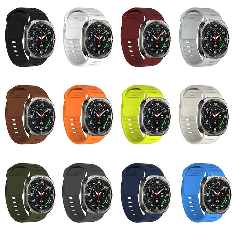 Soft Silicone Band For Samsung Galaxy Watch Ultra 47mm Women Men Sport Watchband For Samsung Watch 7 Ultra 47mm Strap Bracelet