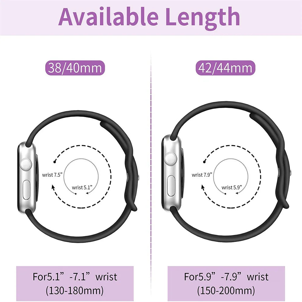 Silicone Strap For Apple Watch Band 45mm 44mm 49mm 41mm 40mm 42mm 38mm Sports Soft bracelet iwatch series 9 8 7 se 3 4 5 6 Ultra