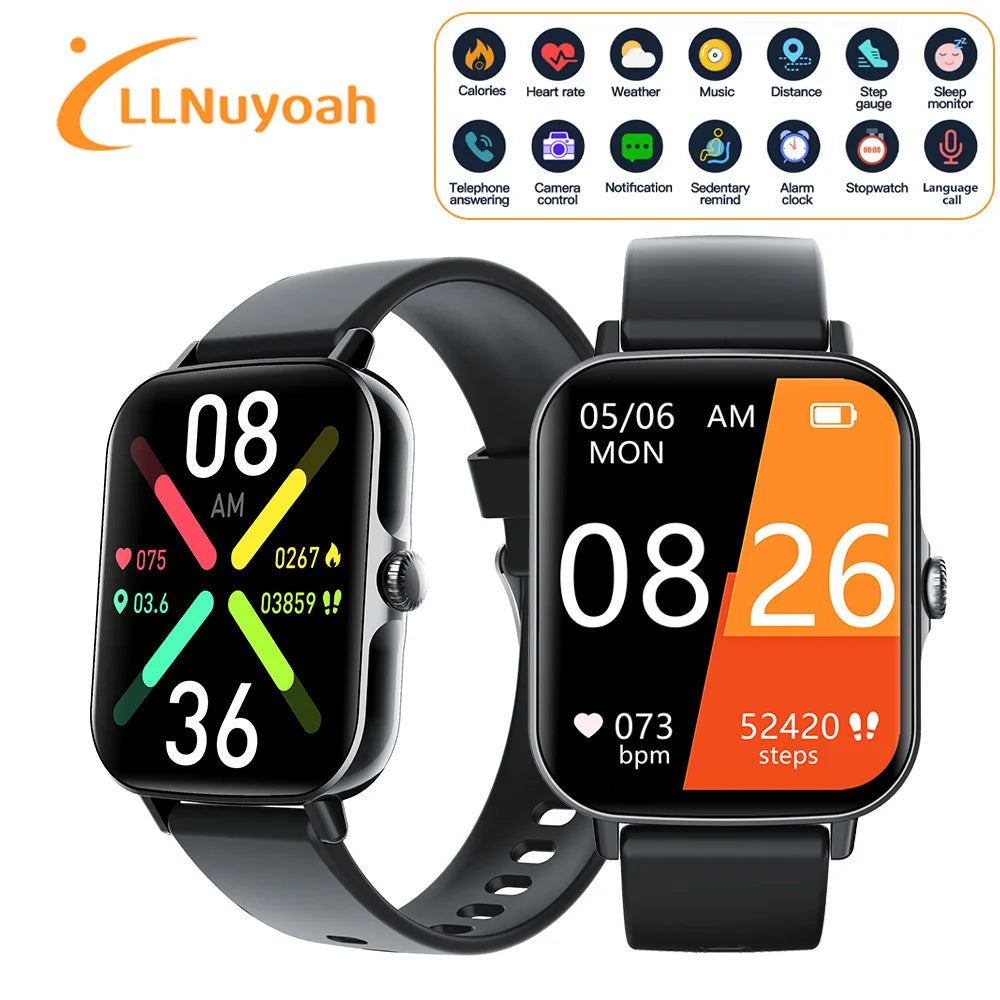 LLNuyoah Smart Watch Bluetooth Call 2024 New Health Monitor ECG Blood Glucose Sport Smart watch Men Women for Android IOS